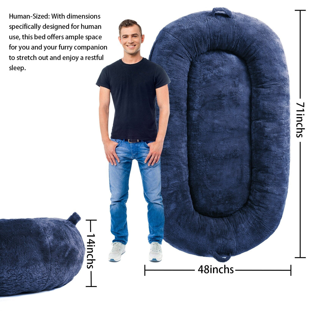Giant Dog Bed for Humans 71x48x14 Large Dog Bed for People Adults, Washable Napping Dog Bed