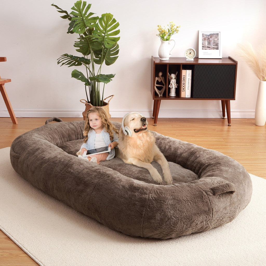Giant Dog Bed for Humans 71x48x14 Large Dog Bed for People Adults, Washable Napping Dog Bed