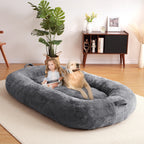 Giant Dog Bed for Humans 71x48x14 Large Dog Bed for People Adults, Washable Napping Dog Bed