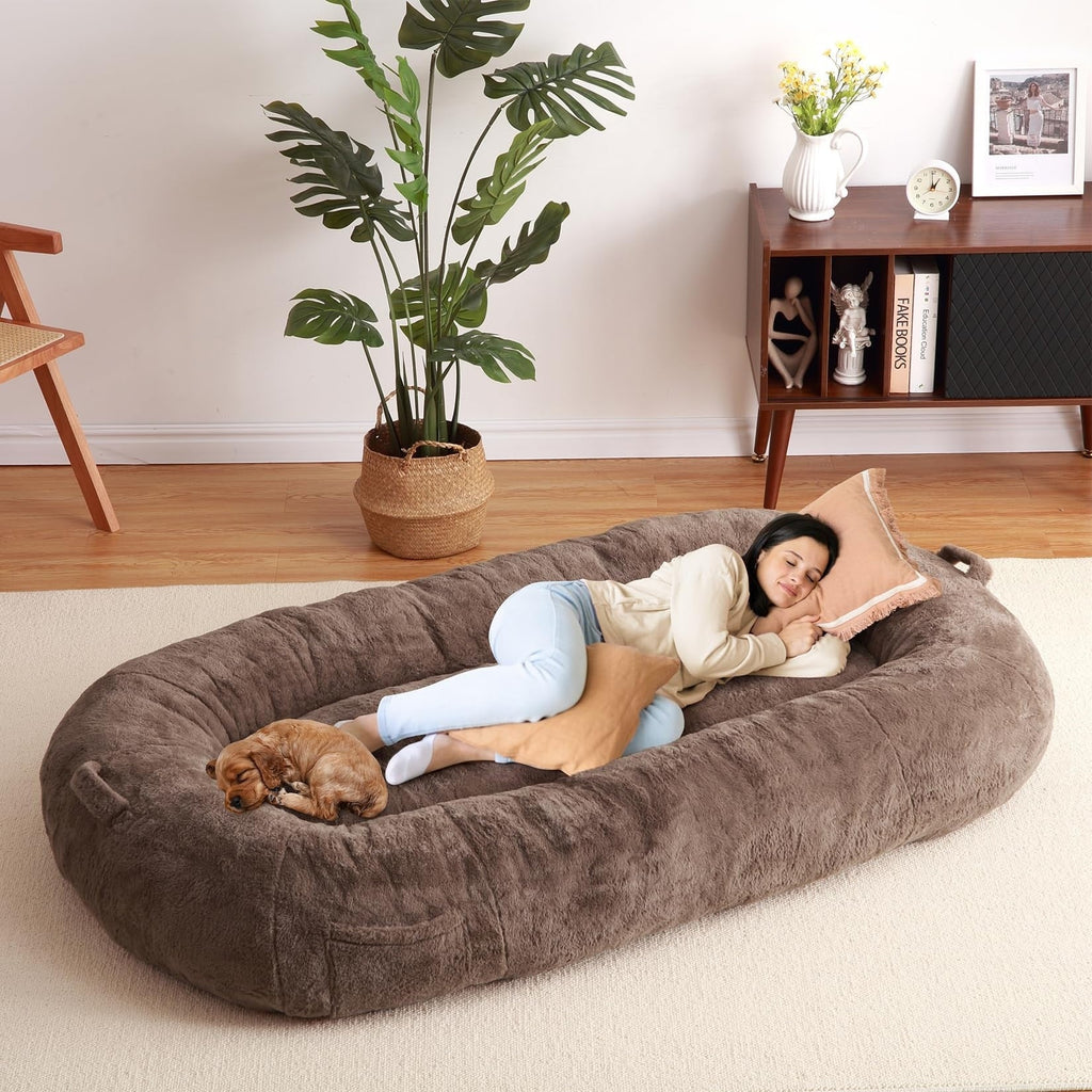 Large Dog Bed Washable Human Size Bed with Removable Cover
