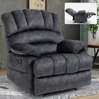 Large Manual Recliner Chair for Adult, Comfortable Fabric Single Recliner Sofa, Overstuffed Reclining Chair for Living Room