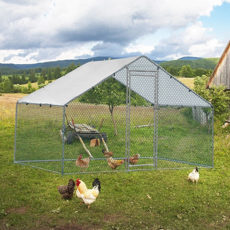 Large Metal Chicken Coop Walk-in Poultry Cage