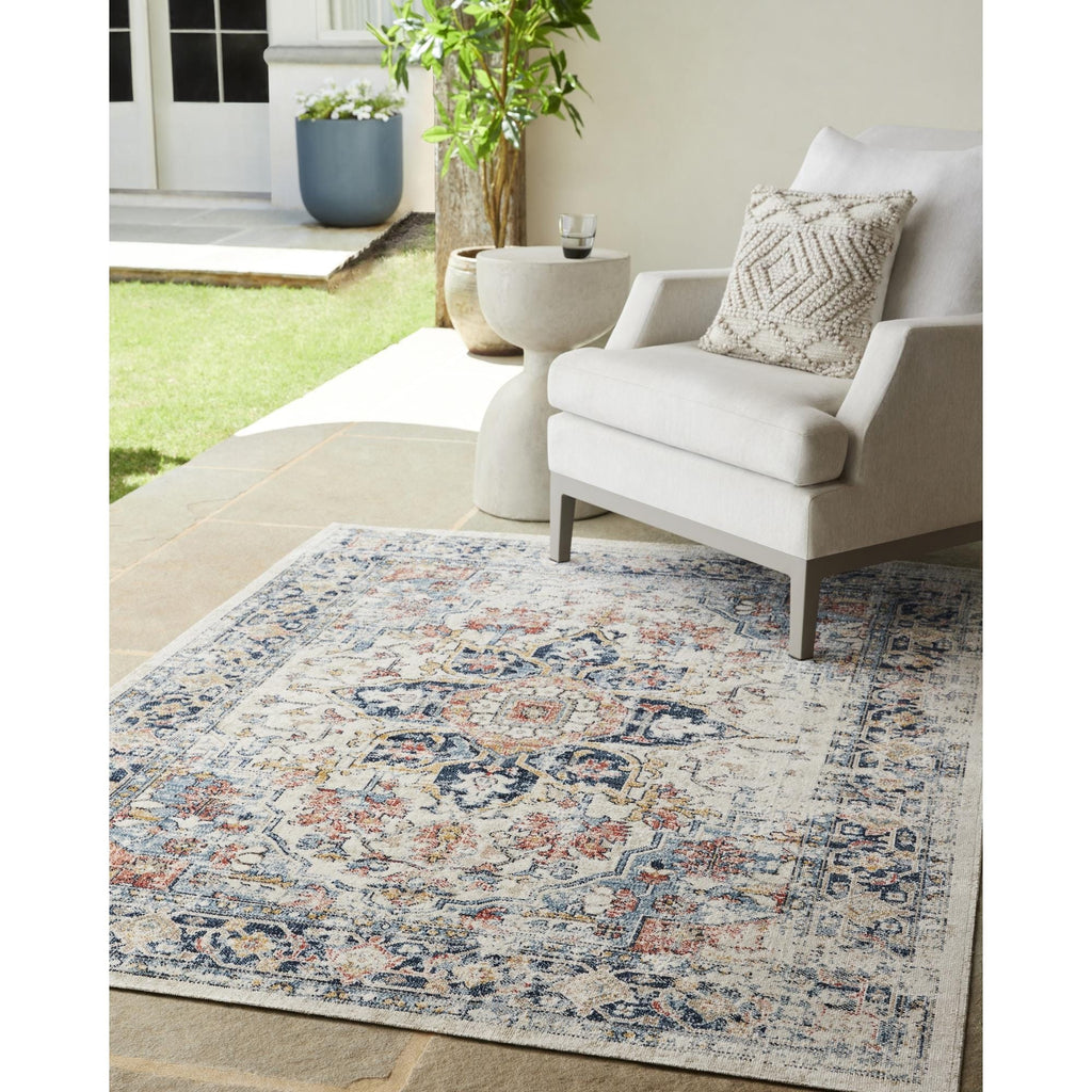Livabliss Huntington Beach Updated Traditional Medallion Outdoor Area Rug