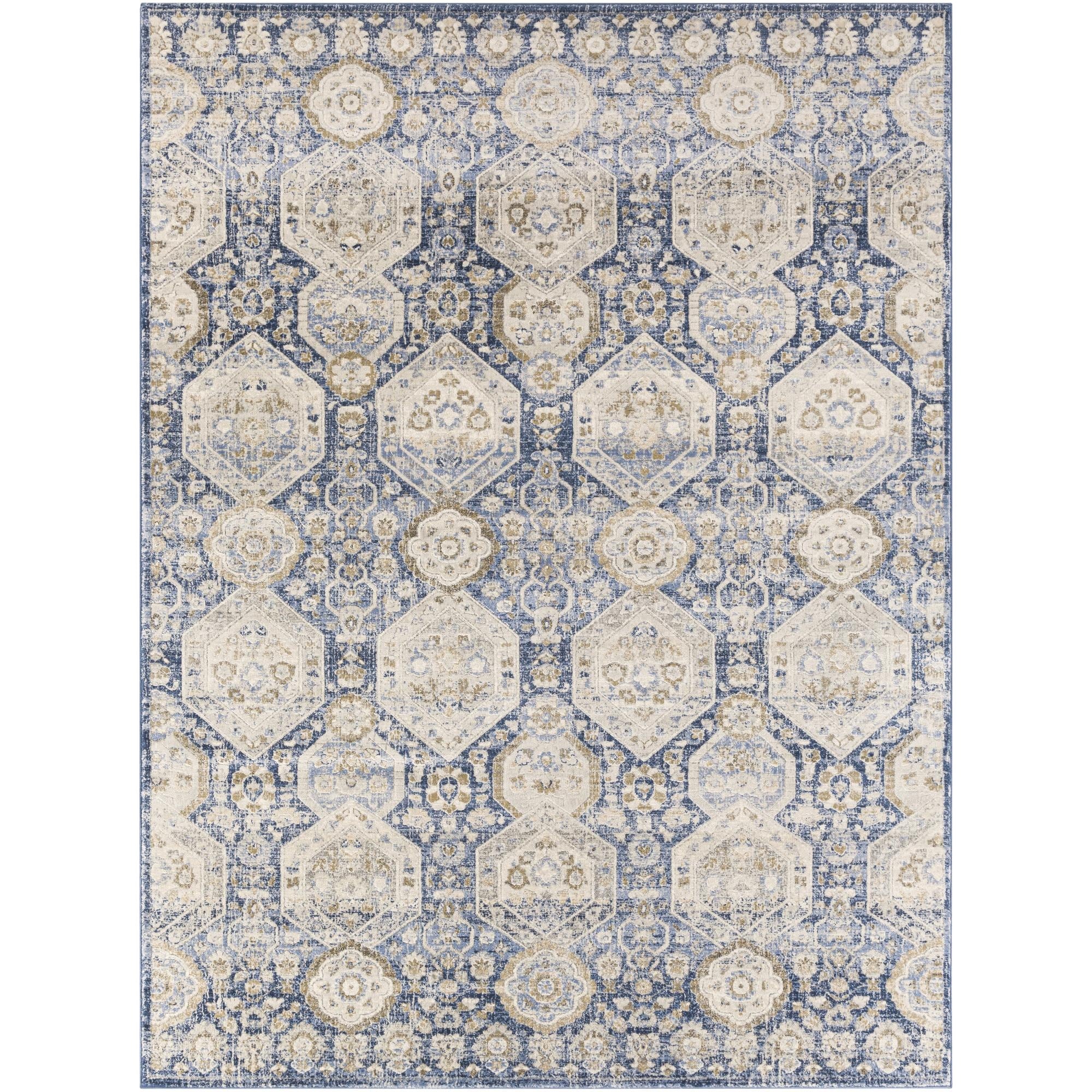 Livabliss Indigo Arts & Crafts Medallion Area Rug