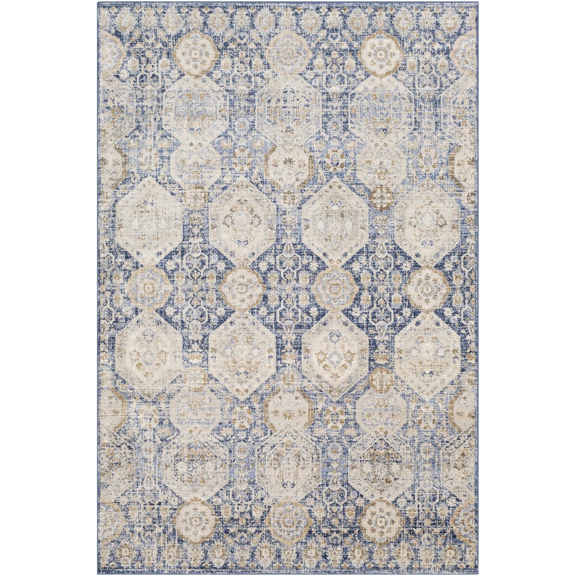 Livabliss Indigo Arts & Crafts Medallion Area Rug