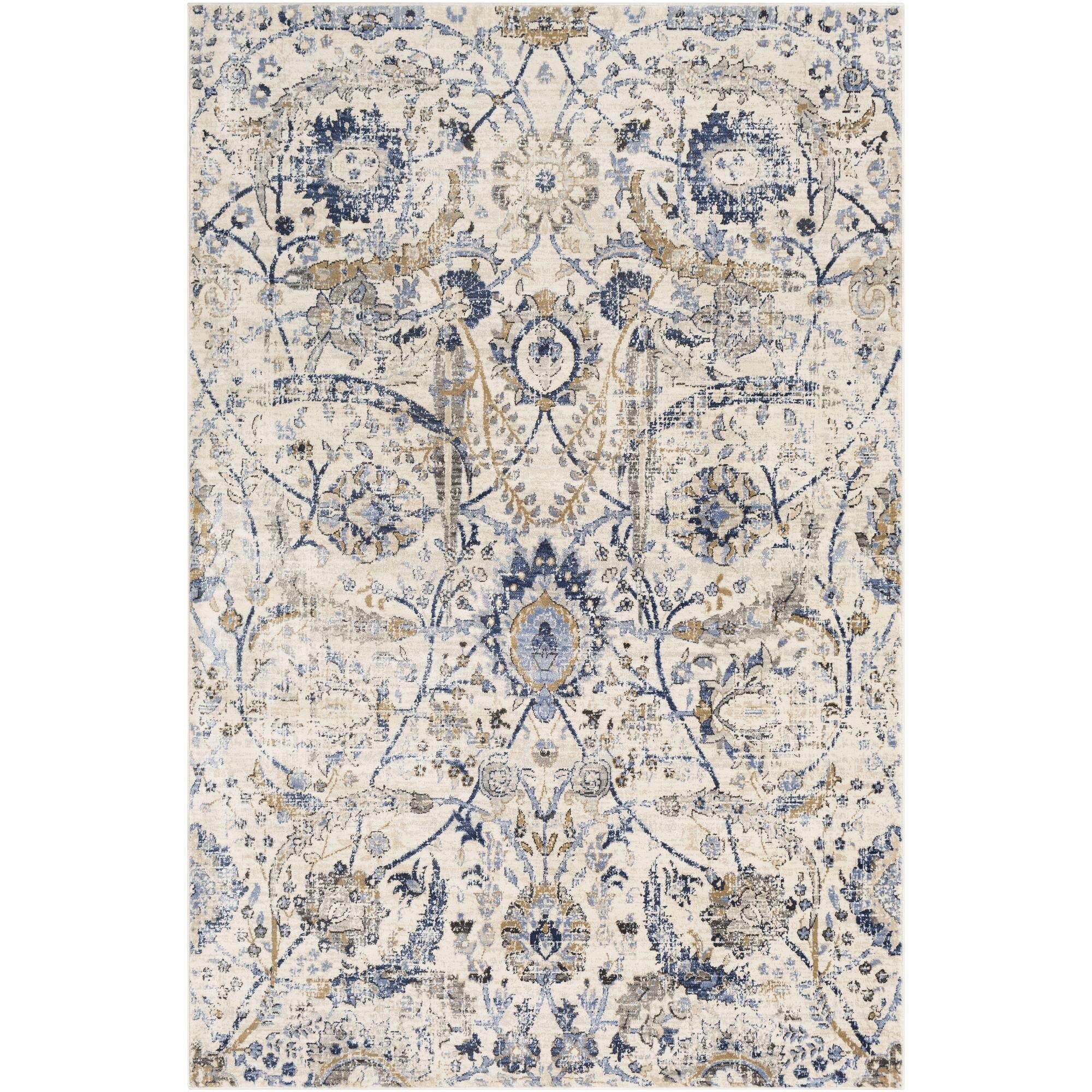 Livabliss Indigo Updated Traditional Medallion Area Rug