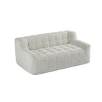 Liyasi 2 Seater Full Compression Sofa Beige Lychee Velvet No Assembly Required