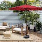 Lopes 9-foot Patio Umbrella with Bronze Finish Base Weight Stand Included