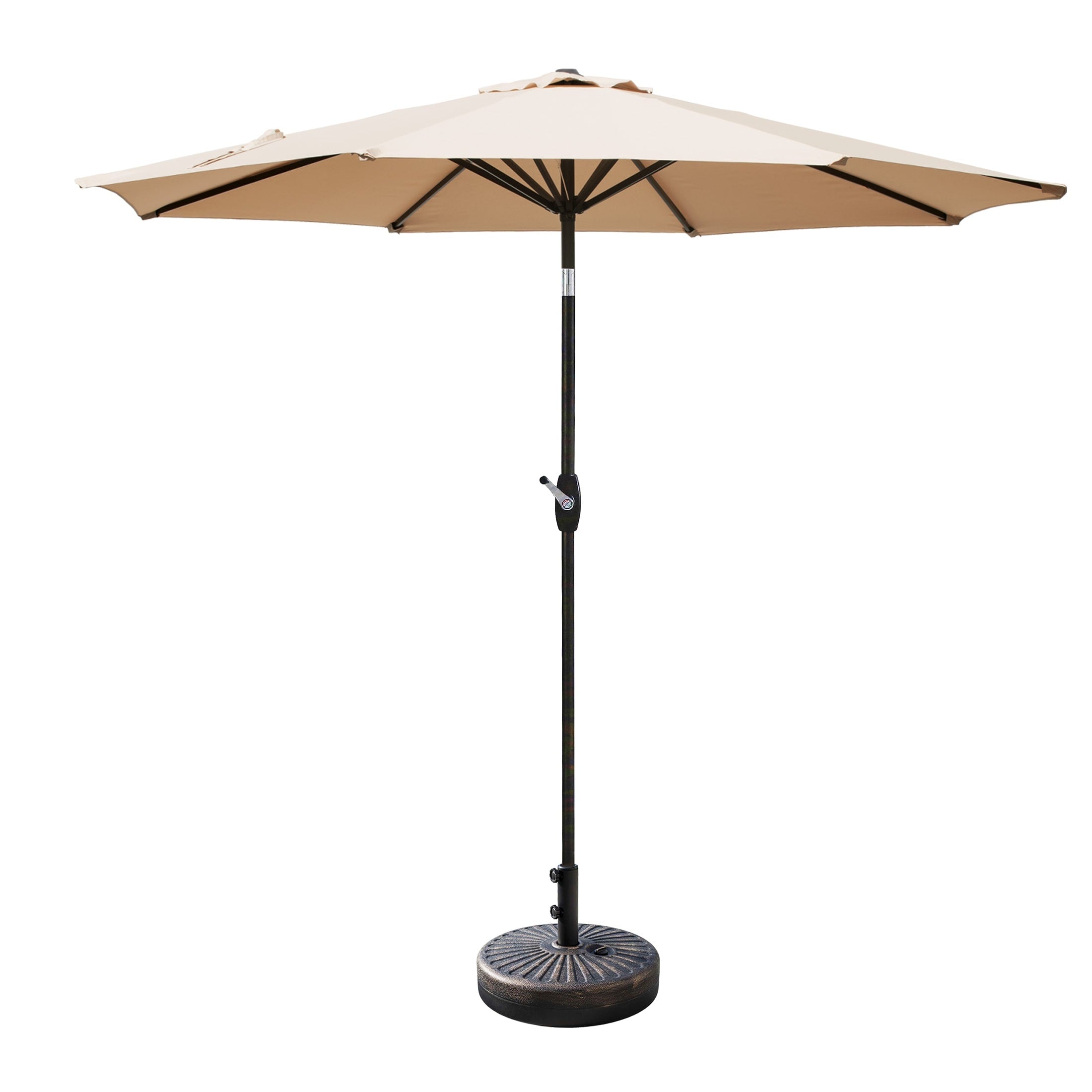 Lopes 9-foot Patio Umbrella with Bronze Finish Base Weight Stand Included