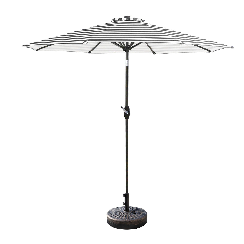 Lopes 9-foot Patio Umbrella with Bronze Finish Base Weight Stand Included