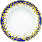 Lorren Home Trends Gold and Blue Accent 57-piece Porcelain Dinnerware Set