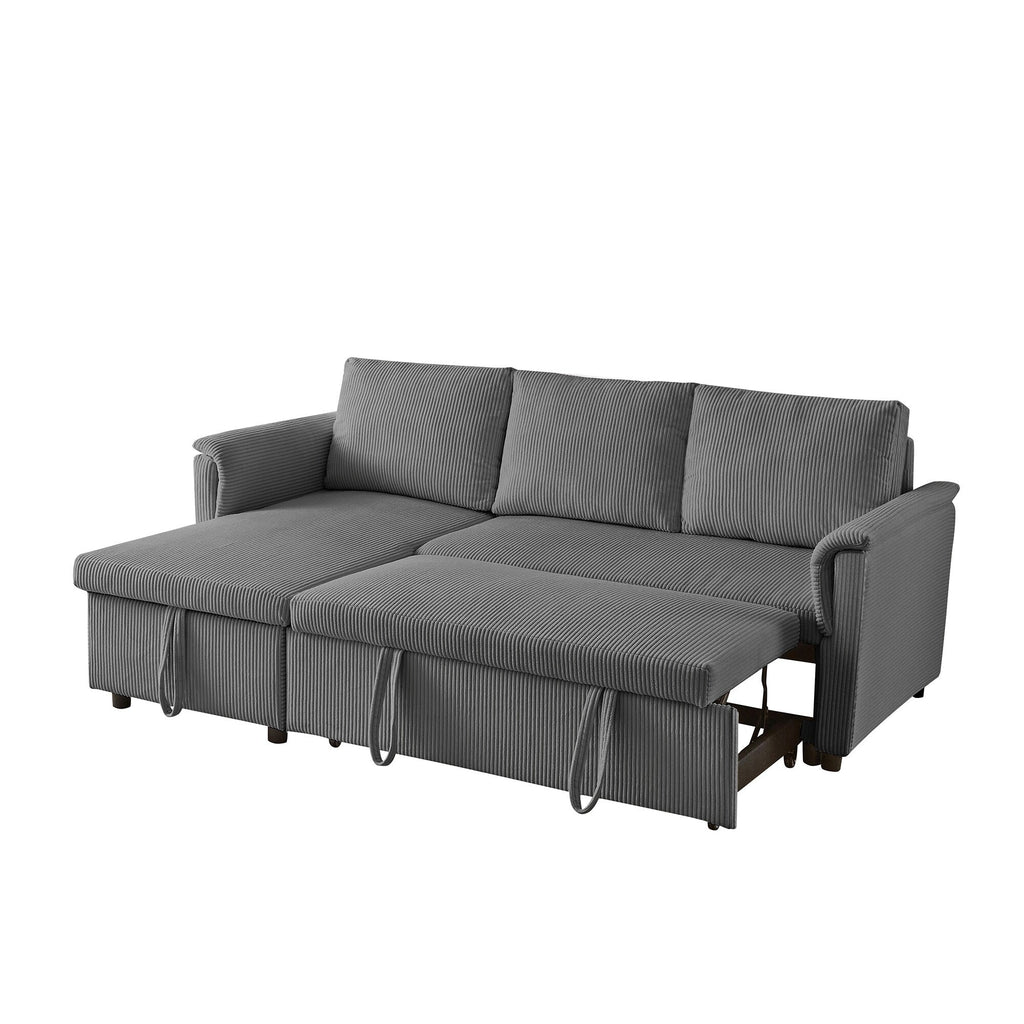 Loveseat Sofa with Chaise Lounge L-Shaped Modular Convertible Sofa with Storage Chaise