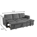 Loveseat Sofa with Chaise Lounge L-Shaped Modular Convertible Sofa with Storage Chaise