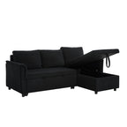 Loveseat Sofa with Chaise Lounge L-Shaped Modular Convertible Sofa with Storage Chaise