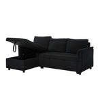 Loveseat Sofa with Chaise Lounge L-Shaped Modular Convertible Sofa with Storage Chaise
