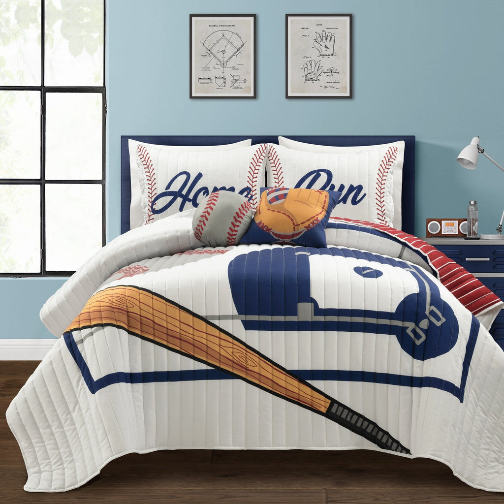 Lush Decor Baseball Game Reversible Oversized Kids Quilt