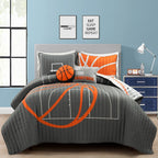 Lush Decor Basketball Game Quilt Set
