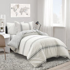 Lush Decor Farmhouse Stripe 3 Piece Duvet Cover Set