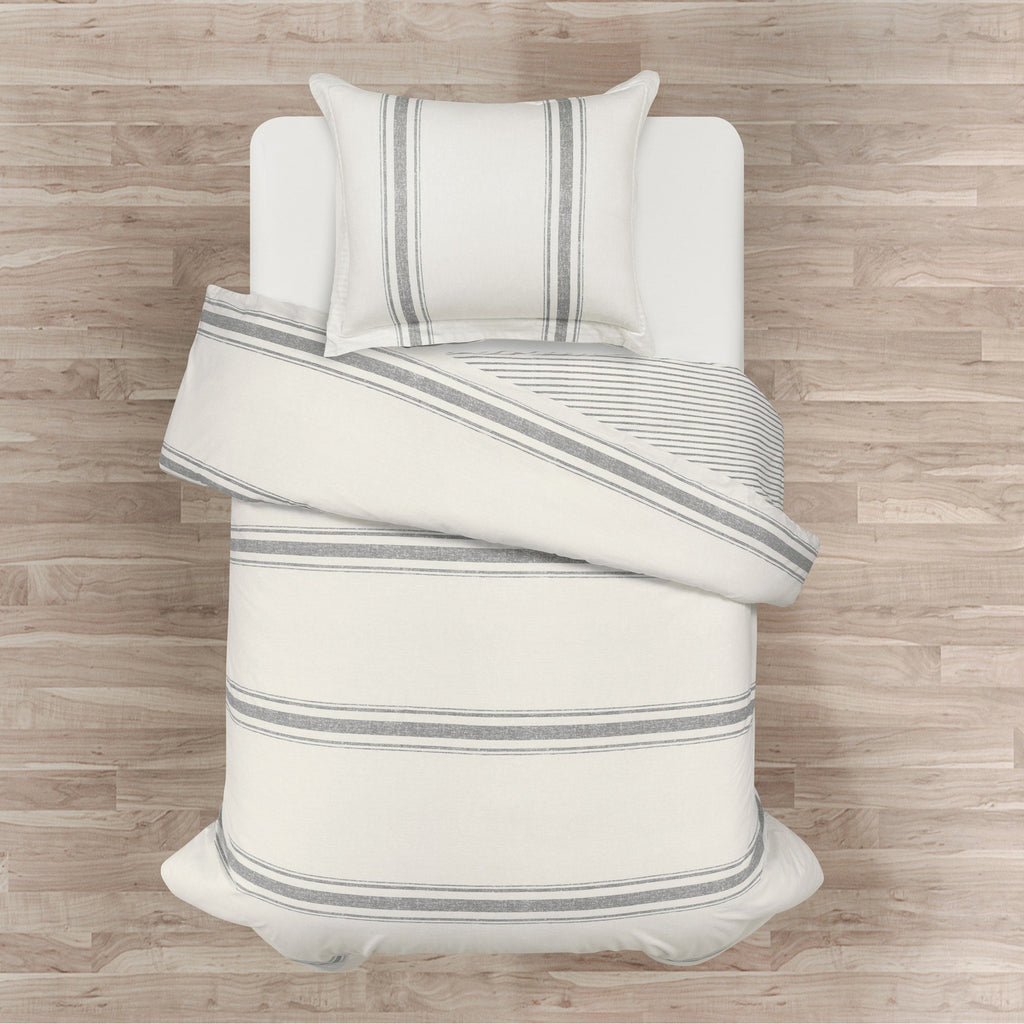 Lush Decor Farmhouse Stripe 3 Piece Duvet Cover Set