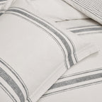 Lush Decor Farmhouse Stripe 3 Piece Duvet Cover Set