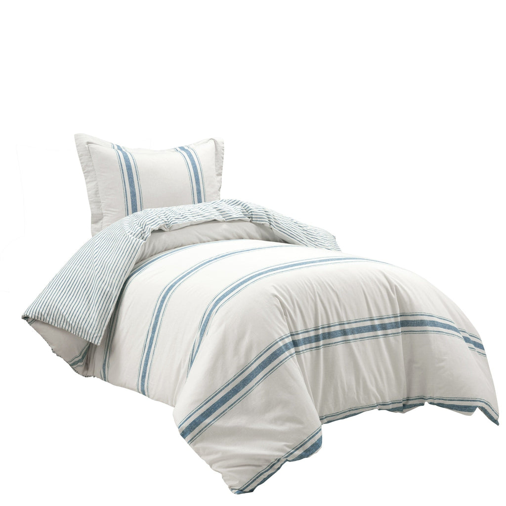 Lush Decor Farmhouse Stripe 3 Piece Duvet Cover Set