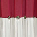Lush Decor Two-tone Linen Button Shower Curtain