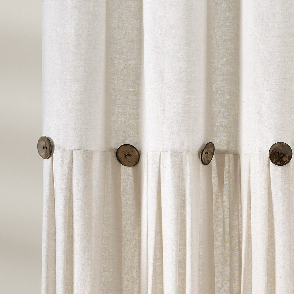 Lush Decor Two-tone Linen Button Shower Curtain