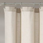 Lush Decor Two-tone Linen Button Shower Curtain