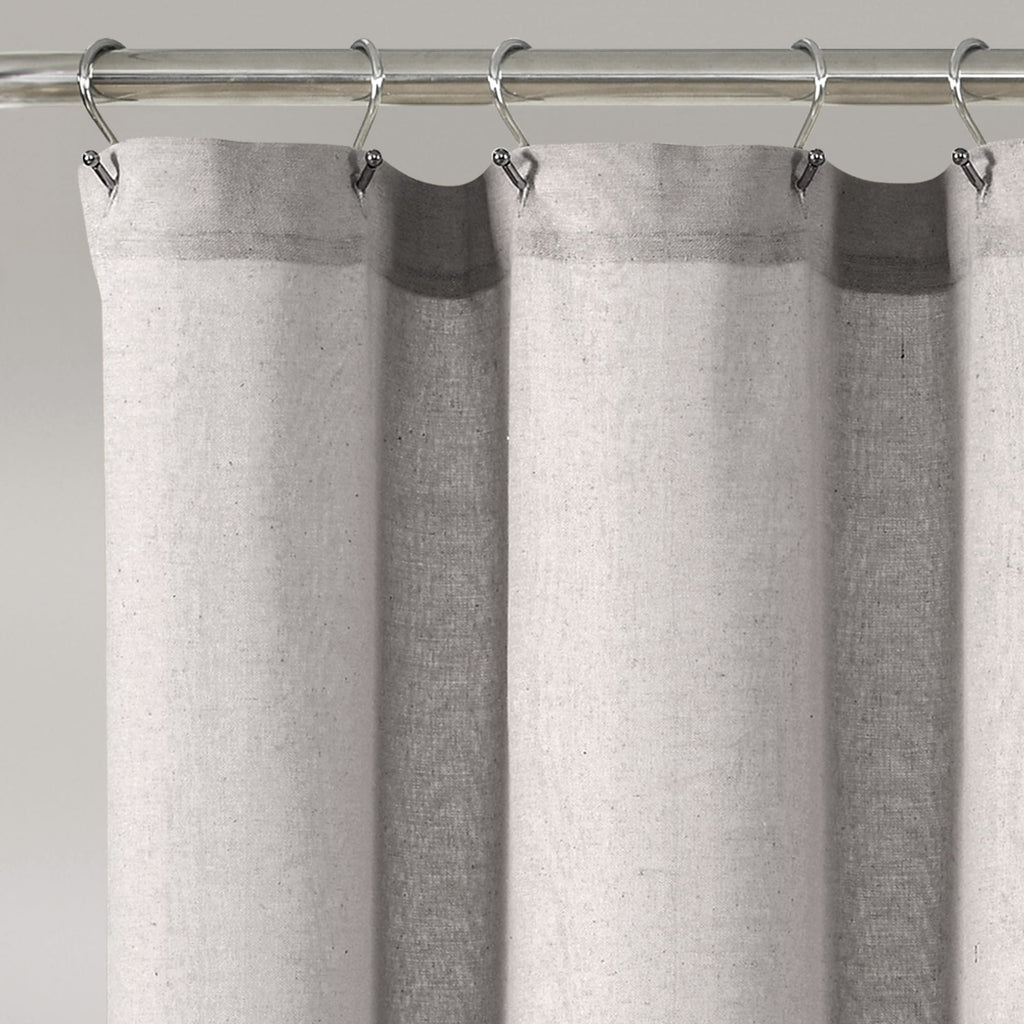 Lush Decor Two-tone Linen Button Shower Curtain