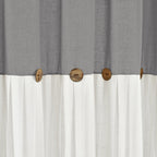Lush Decor Two-tone Linen Button Shower Curtain