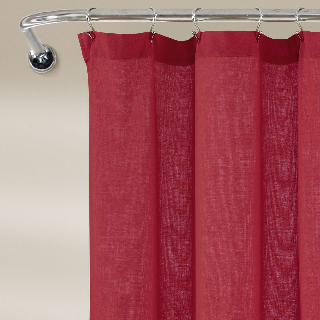 Lush Decor Two-tone Linen Button Shower Curtain