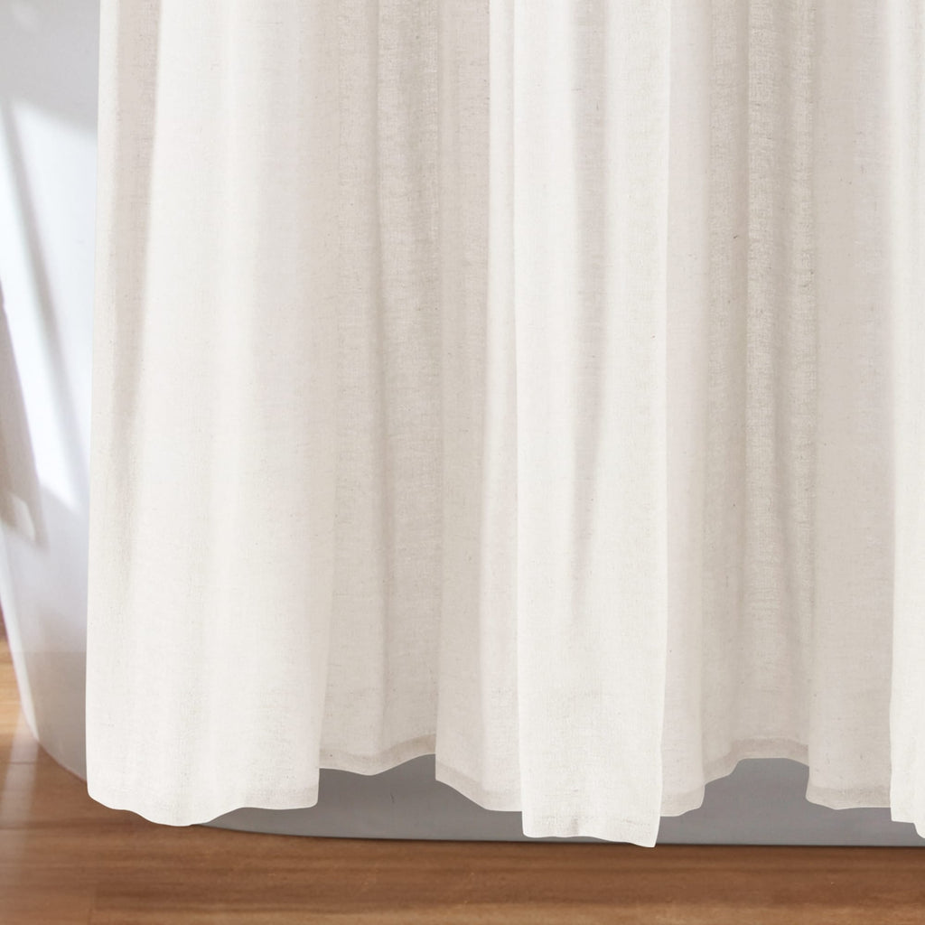 Lush Decor Two-tone Linen Button Shower Curtain