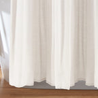 Lush Decor Two-tone Linen Button Shower Curtain