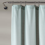 Lush Decor Two-tone Linen Button Shower Curtain