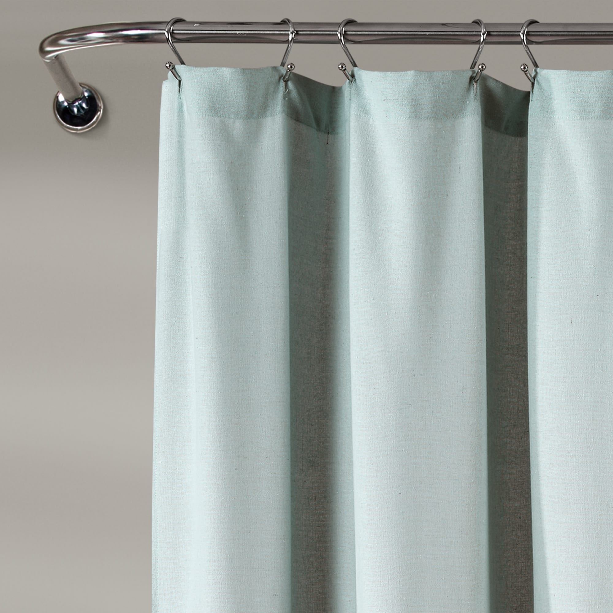 Lush Decor Two-tone Linen Button Shower Curtain