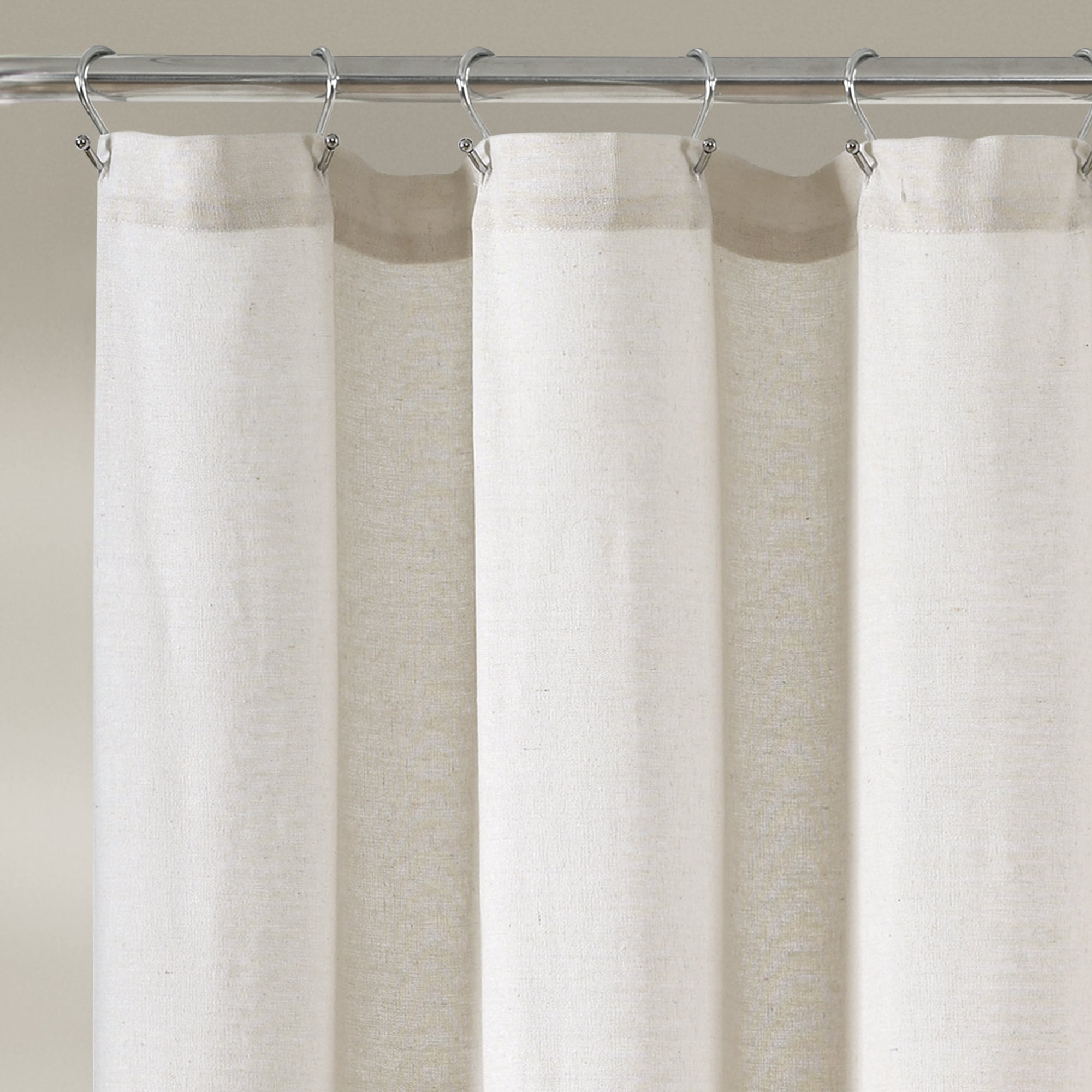 Lush Decor Two-tone Linen Button Shower Curtain