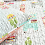 Lush Decor Southwest Llama Cactus Reversible Print Quilt Set