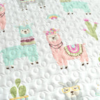 Lush Decor Southwest Llama Cactus Reversible Print Quilt Set