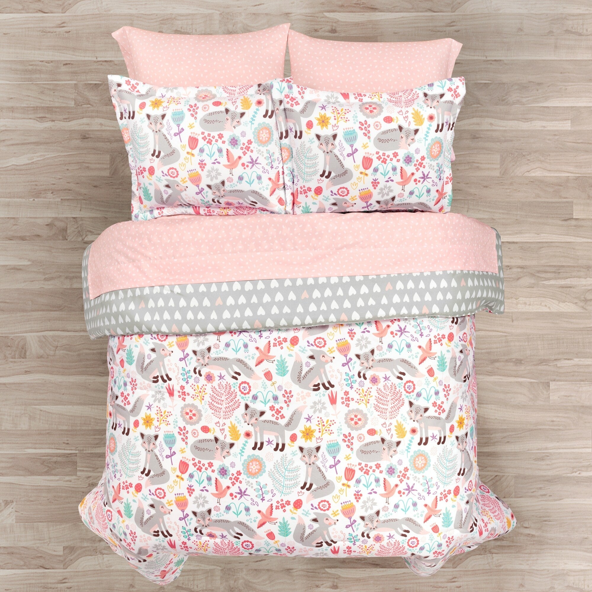 Lush Decor Pixie Fox With Sheet Set Kids Back To Campus Comforter