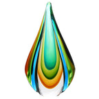 Luxury Lane Hand Blown Green Flame Teardrop Sommerso Art Glass Sculpture 10-18 inch tall