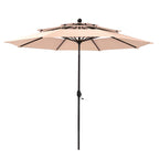 MAISON ARTS 10ft 3 Tiers Vented Patio Outdoor Umbrella with Auto-tilt and Crank Lift