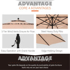 MAISON ARTS 10ft 3 Tiers Vented Patio Outdoor Umbrella with Auto-tilt and Crank Lift