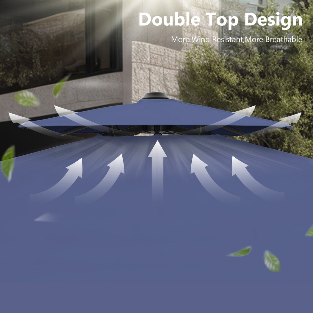 MAISON ARTS 12 FT Automatic Hydraulic Cantilever Umbrella Aluminum Pole 360 Degree Rotation