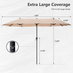 MAISON ARTS 13ft Double -Sided Patio Umbrella Extra Large with Crank