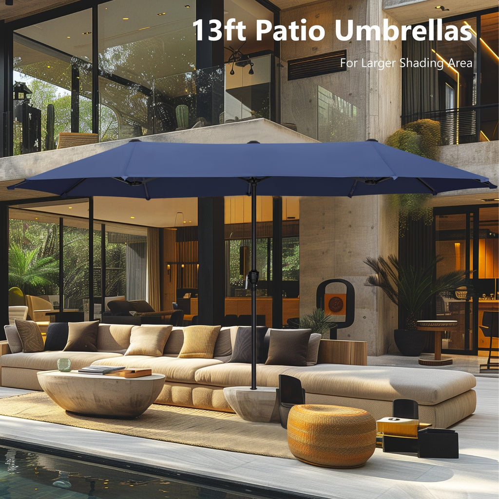 MAISON ARTS 13ft Double -Sided Patio Umbrella Extra Large with Crank