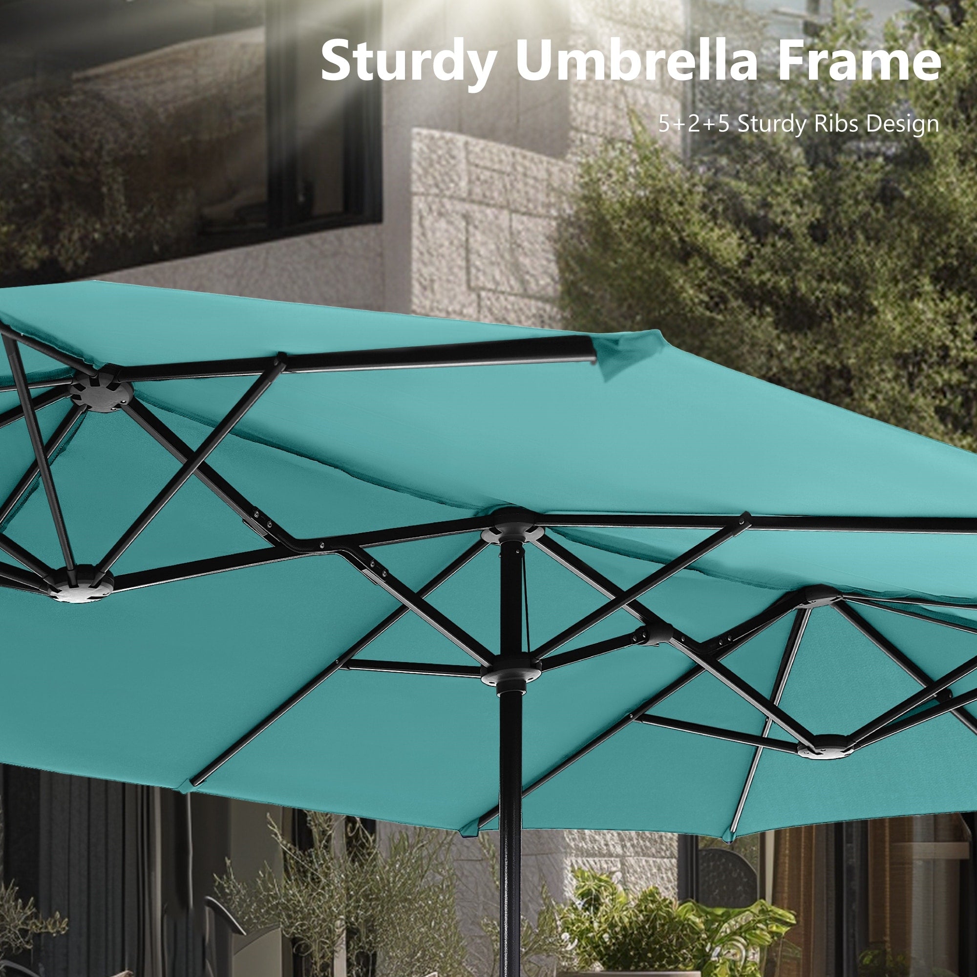 MAISON ARTS 13ft Double -Sided Patio Umbrella Extra Large with Crank