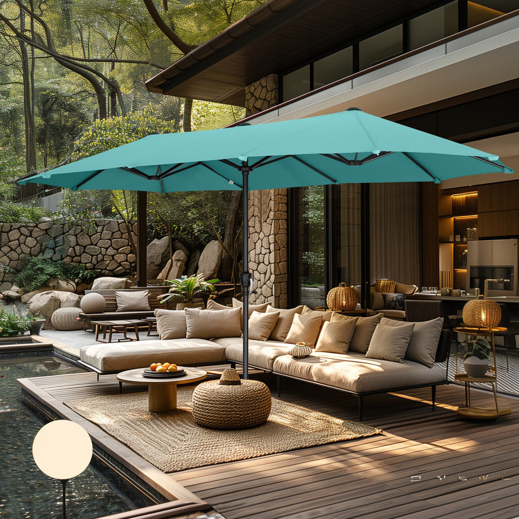 MAISON ARTS 13ft Double -Sided Patio Umbrella Extra Large with Crank