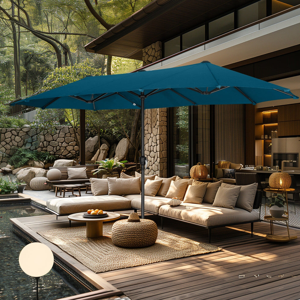 MAISON ARTS 13ft Double -Sided Patio Umbrella Extra Large with Crank