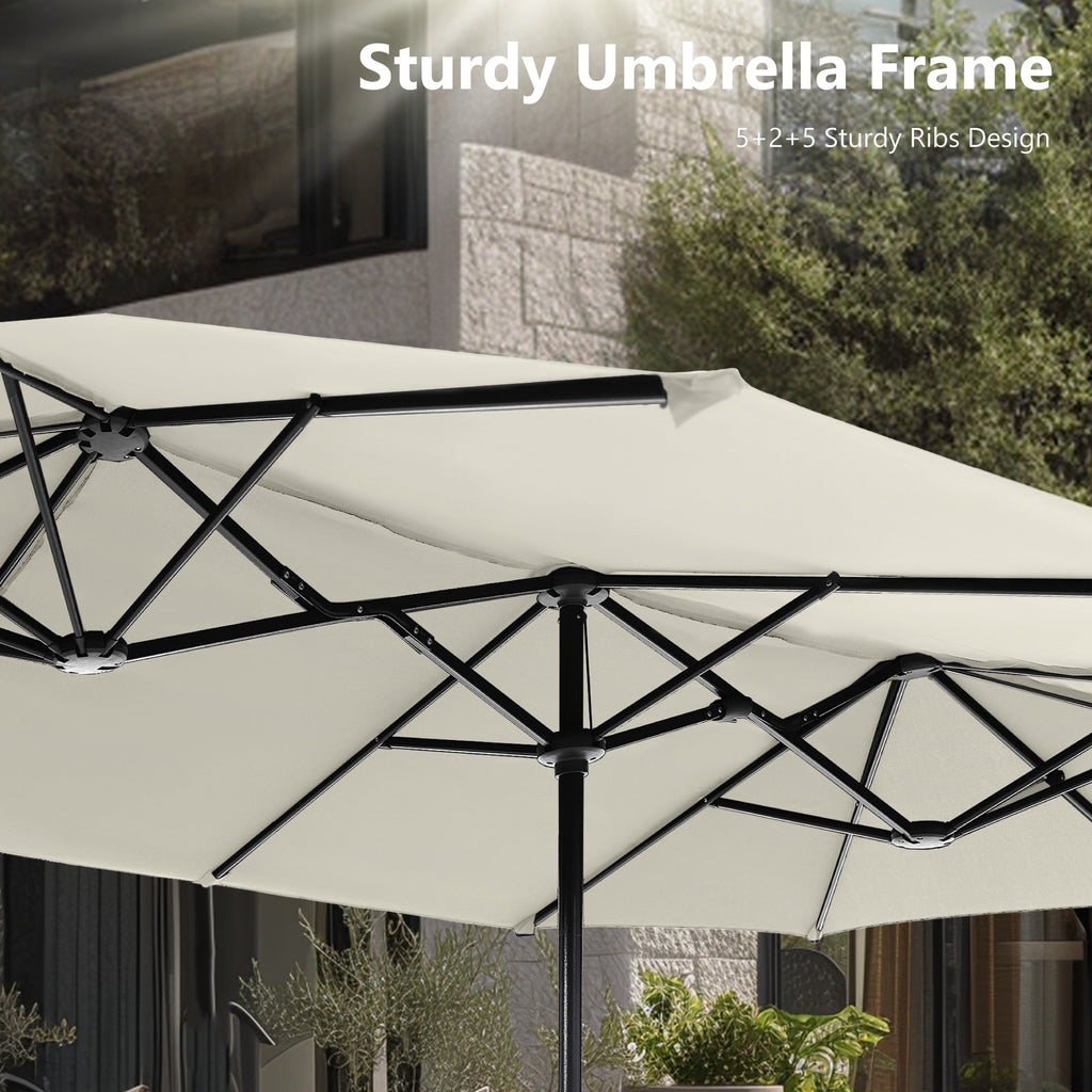 MAISON ARTS 13ft Double -Sided Patio Umbrella Extra Large with Crank