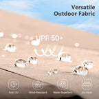 MAISON ARTS 15-foot Rectangular Crank Double-sided Outdoor Market Umbrella Solar LED Lighted Patio Umbrella with Base Included